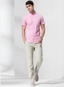 格调夏日，才子型格 2016夏季男士方领格纹修身衬衫新风尚