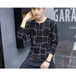 韩版修身长袖T恤 解锁青少年潮流休闲新风尚